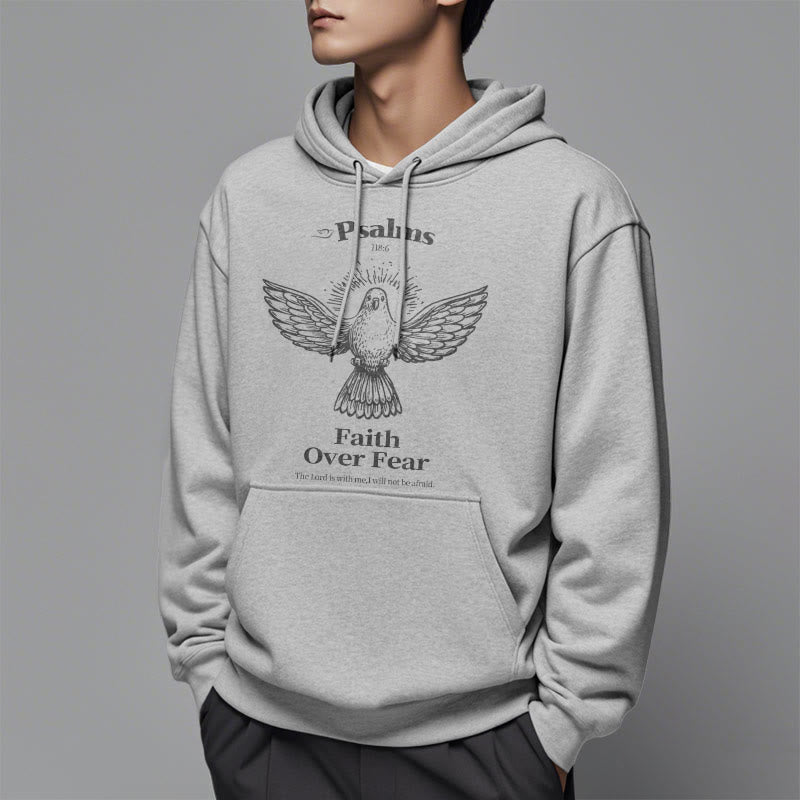 Classic Quotation Style Faith Over Fear Fleece Lined Polyester Hoodie - image 32