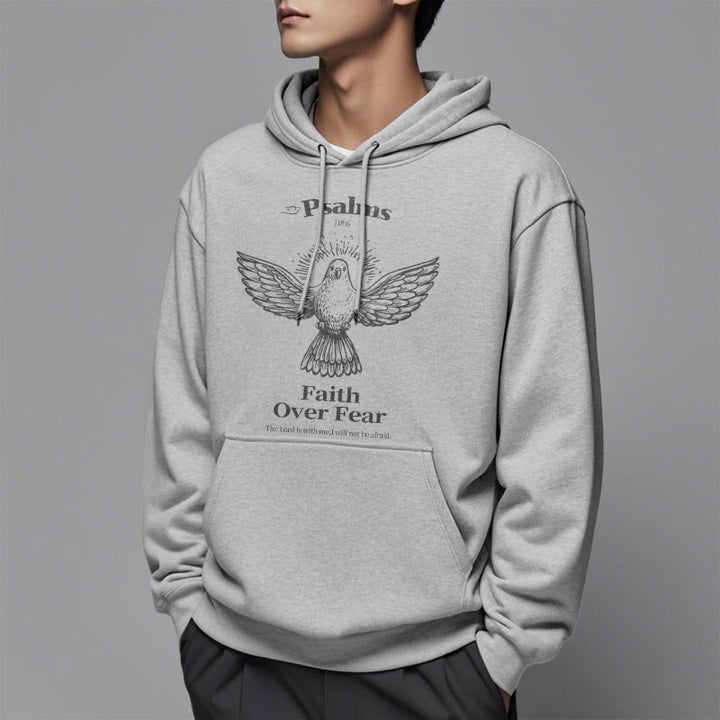 Classic Quotation Style Faith Over Fear Fleece Lined Polyester Hoodie - image 32