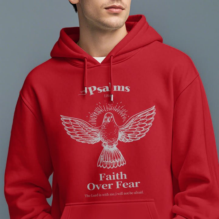 Classic Quotation Style Faith Over Fear Fleece Lined Polyester Hoodie - image 38