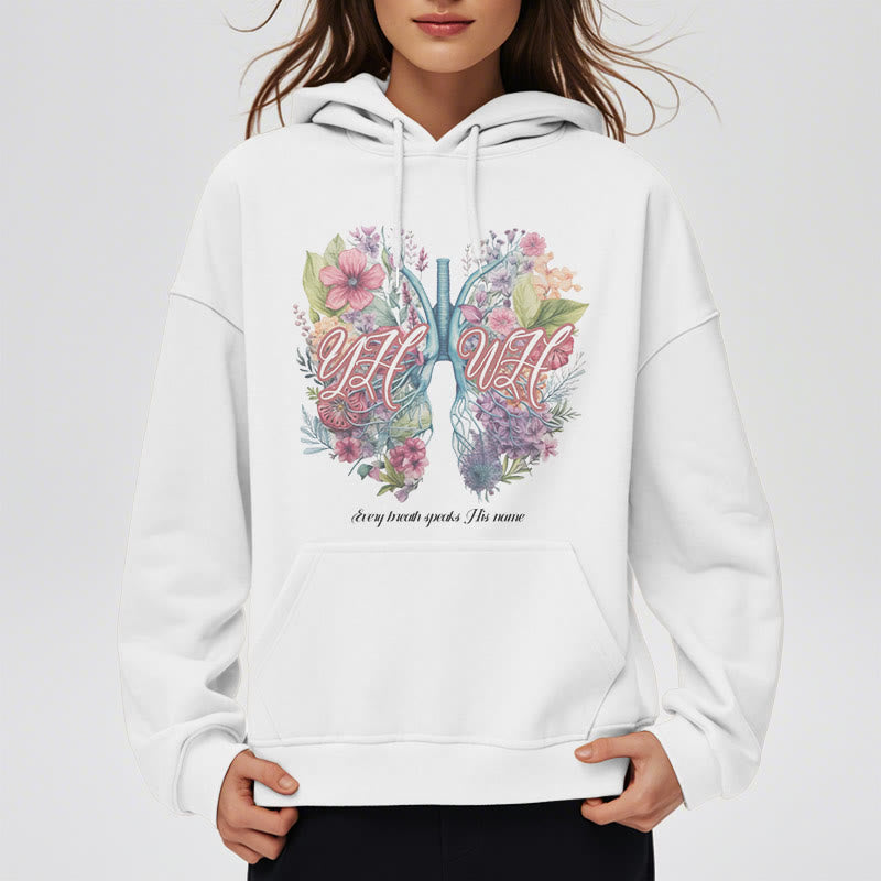 Christianartworkshop Colored Style Every Breath Speaks His Name Fleece Lined Polyester Hoodie - image 1
