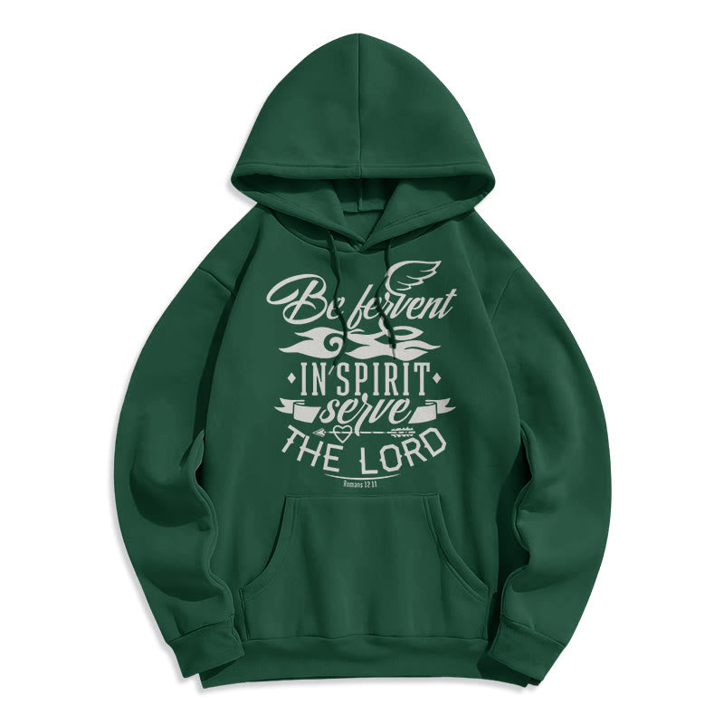 Modern Style Be Fervent In Spirit Fleece Lined Polyester Hoodie - Green - 2XL - image 20