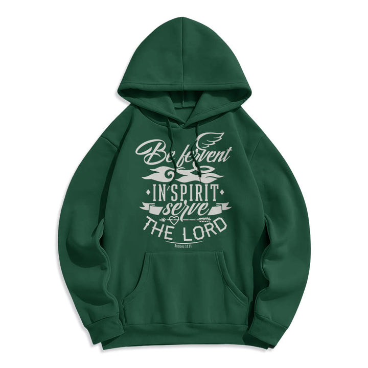 Modern Style Be Fervent In Spirit Fleece Lined Polyester Hoodie - Green - 2XL - image 20