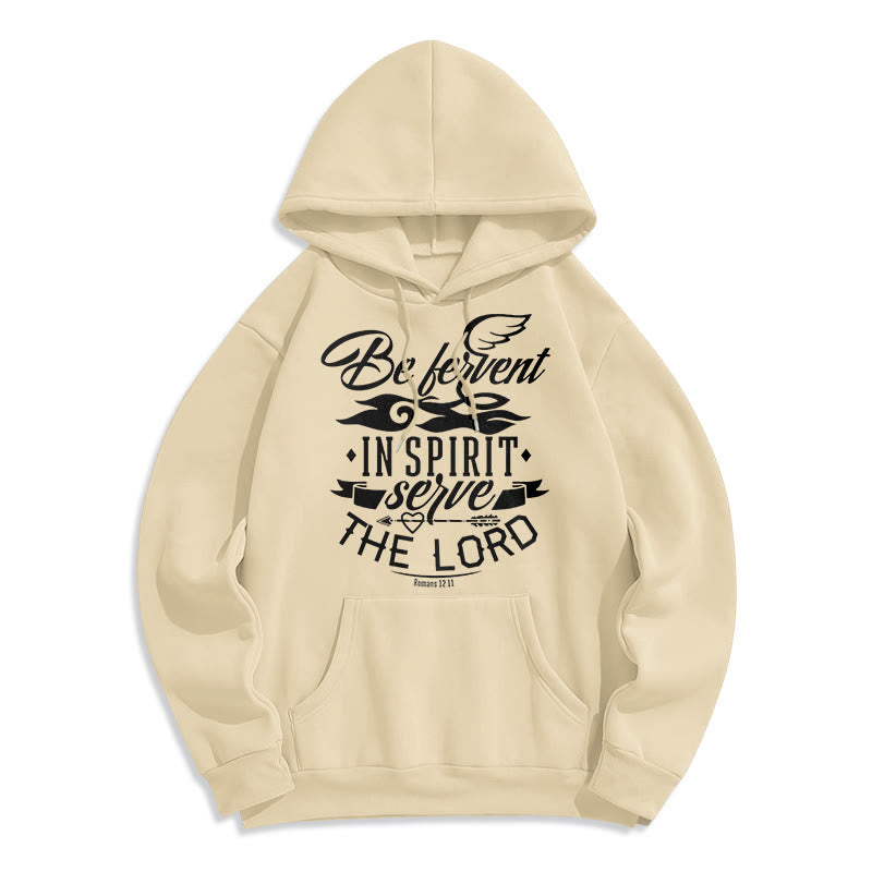 Modern Style Be Fervent In Spirit Fleece Lined Polyester Hoodie - Beige - 2XL - image 10