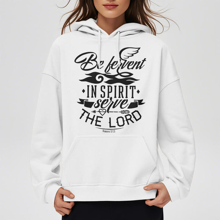 Modern Style Be Fervent In Spirit Fleece Lined Polyester Hoodie - image 2