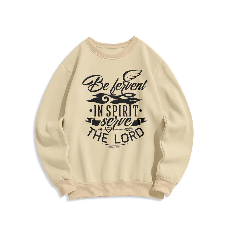 Modern Style Be Fervent In Spirit Fleece Lined Polyester Sweatshirt - Beige - 2XL - image 10