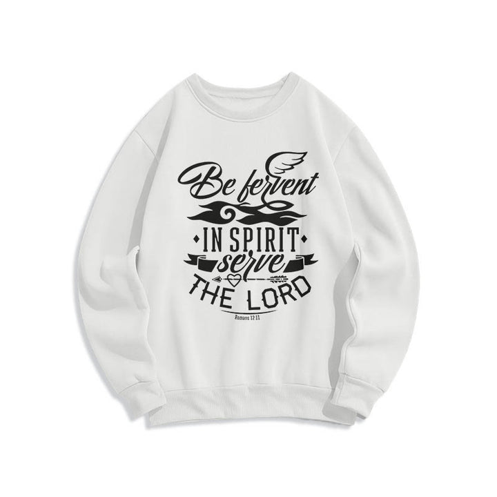 Modern Style Be Fervent In Spirit Fleece Lined Polyester Sweatshirt - White - 2XL - image 0