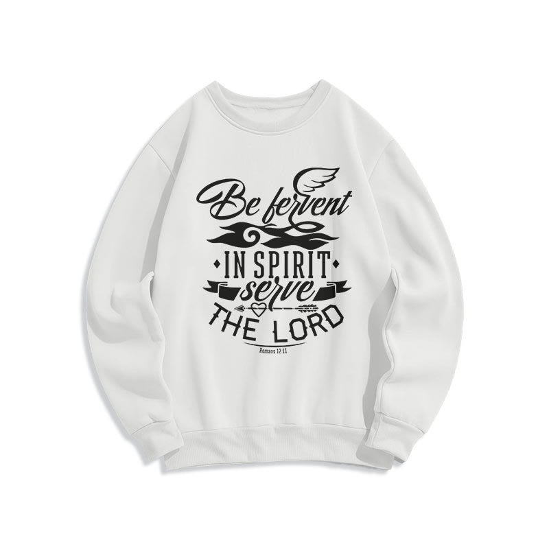 Modern Style Be Fervent In Spirit Fleece Lined Polyester Sweatshirt - White - 2XL - image 0