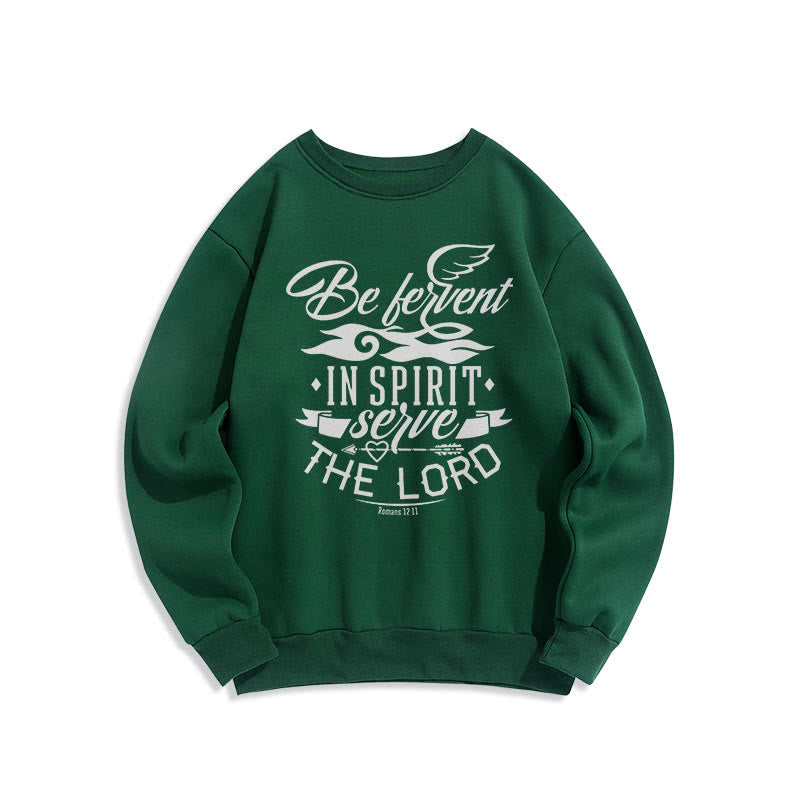 Modern Style Be Fervent In Spirit Fleece Lined Polyester Sweatshirt - Green - 2XL - image 20
