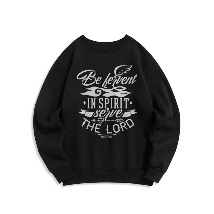 Modern Style Be Fervent In Spirit Fleece Lined Polyester Sweatshirt - Black - 2XL - image 5
