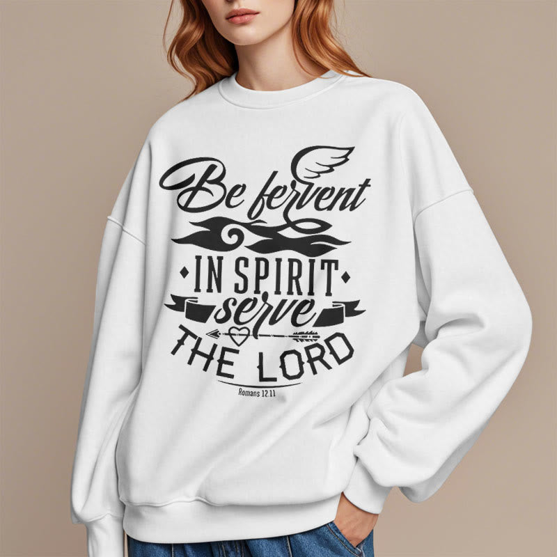 Christianartworkshop Modern Style Be Fervent In Spirit Fleece Lined Polyester Sweatshirt - image 2