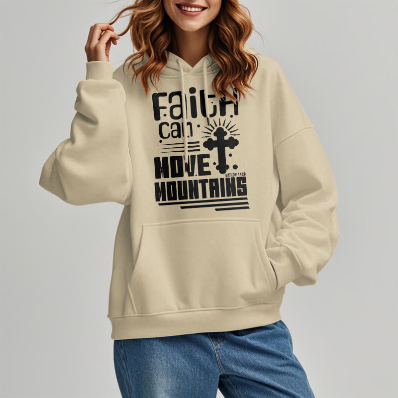 Modern Style Faith Can Move Mountains Fleece Lined Polyester Hoodie - image 12
