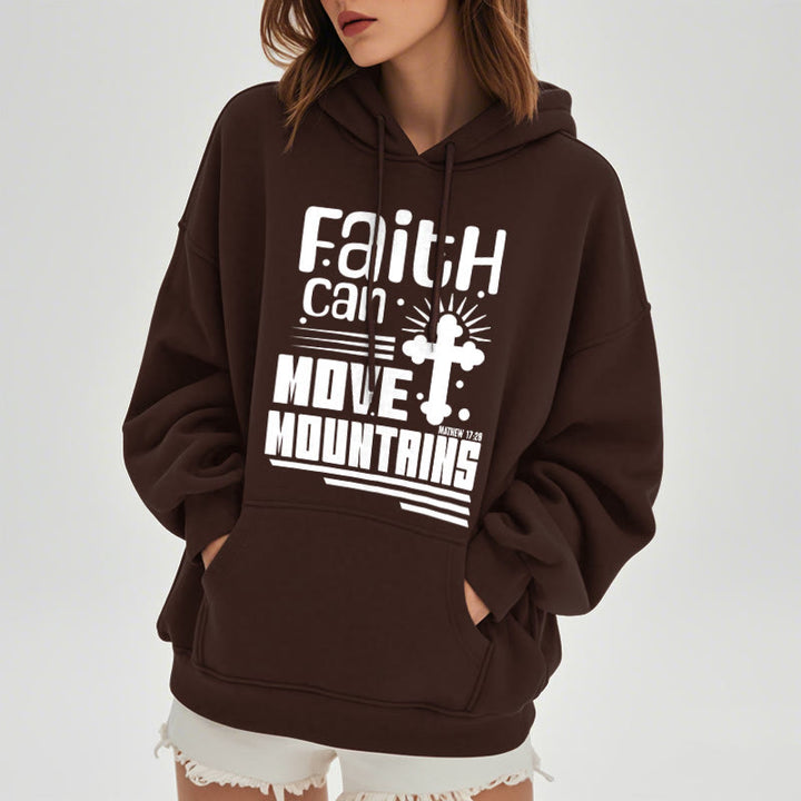 Modern Style Faith Can Move Mountains Fleece Lined Polyester Hoodie - image 18