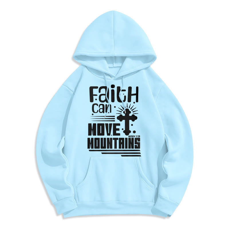 Modern Style Faith Can Move Mountains Fleece Lined Polyester Hoodie - Blue - 2XL - image 25