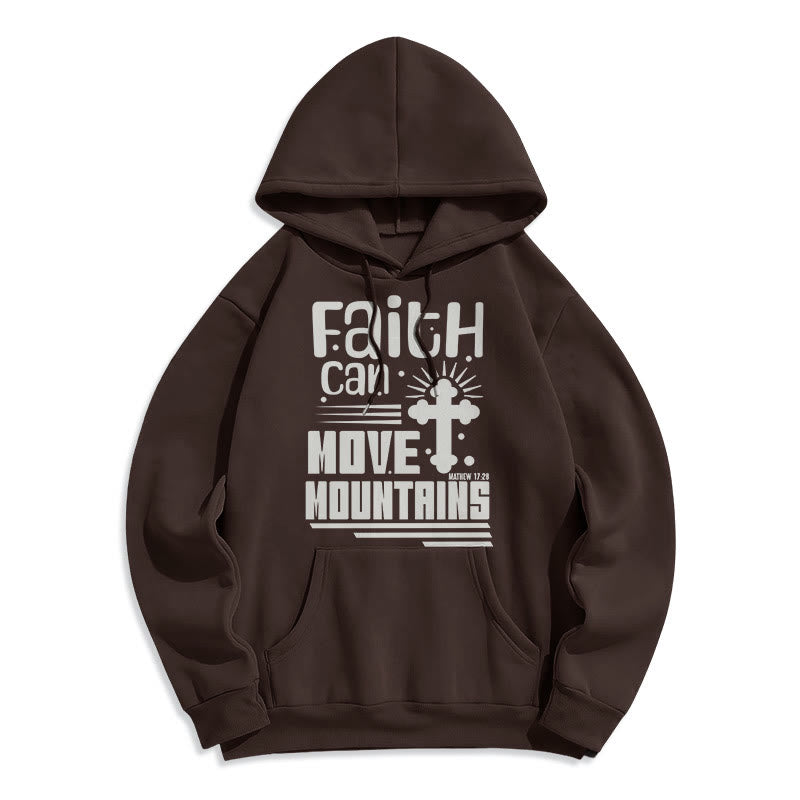 Modern Style Faith Can Move Mountains Fleece Lined Polyester Hoodie - Brown - 2XL - image 15