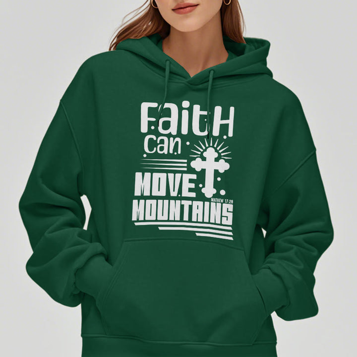 Modern Style Faith Can Move Mountains Fleece Lined Polyester Hoodie - image 23
