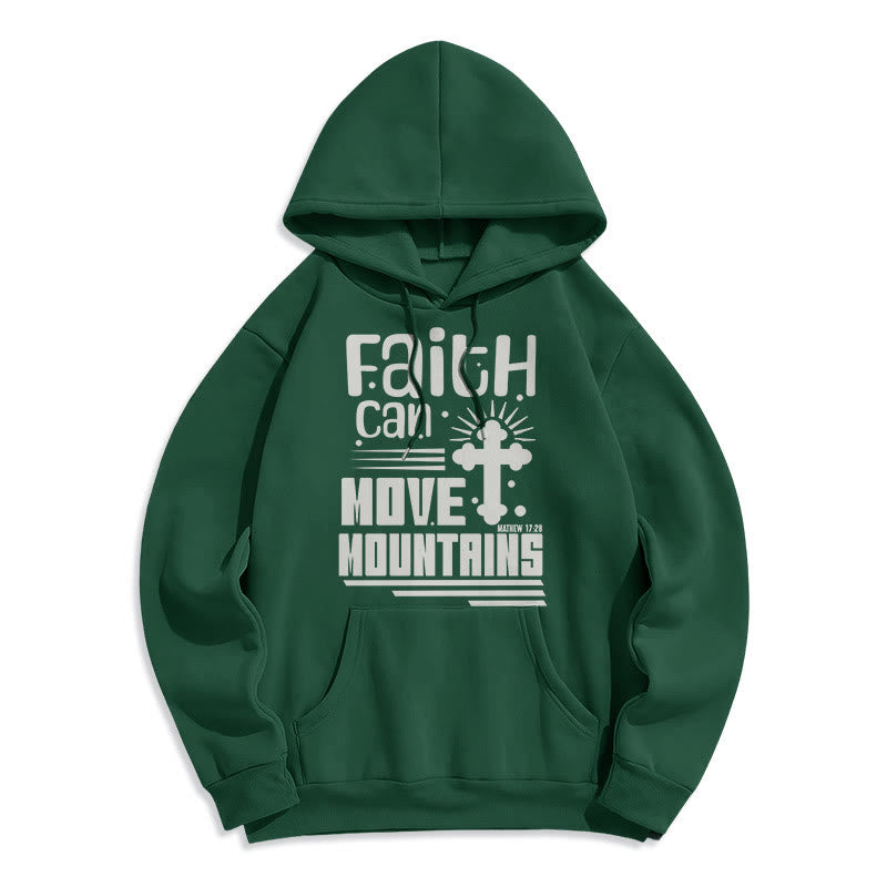 Modern Style Faith Can Move Mountains Fleece Lined Polyester Hoodie - Green - 2XL - image 20