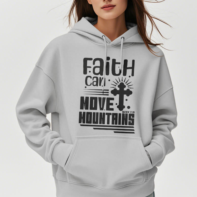 Modern Style Faith Can Move Mountains Fleece Lined Polyester Hoodie - image 32