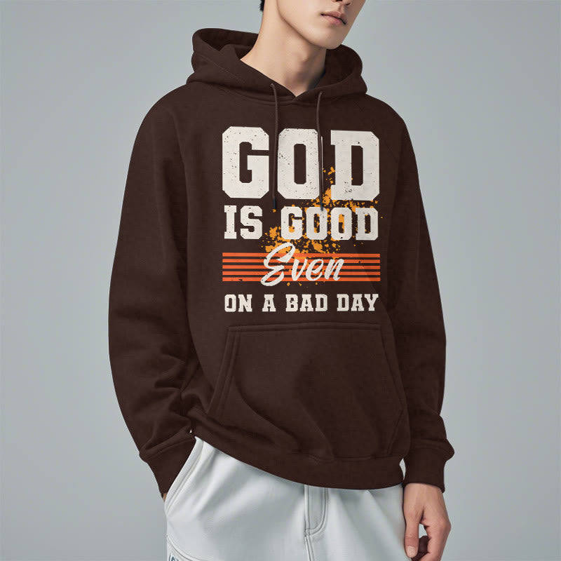 Classic Style God Is Good Even On A Bad Day Fleece Lined Polyester Hoodie