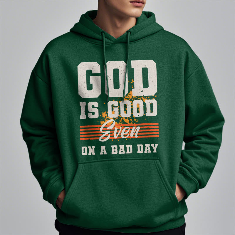 Classic Style God Is Good Even On A Bad Day Fleece Lined Polyester Hoodie