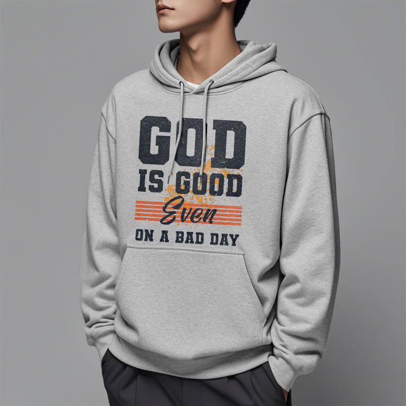 Classic Style God Is Good Even On A Bad Day Fleece Lined Polyester Hoodie