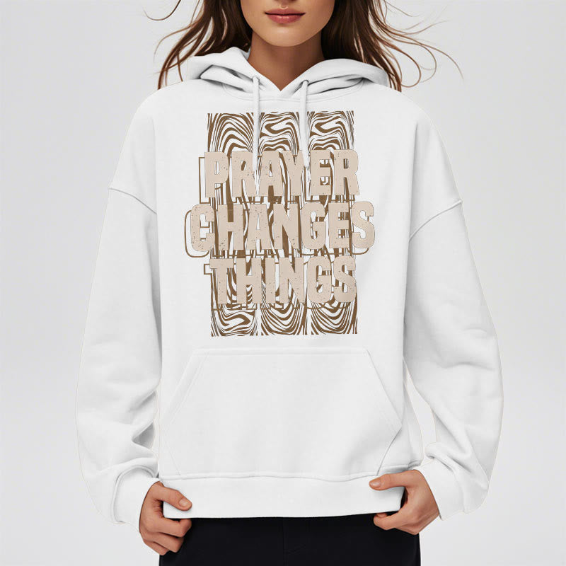 Christianartworkshop Modern Style Prayer Changes Things Fleece Lined Polyester Hoodie - image 8
