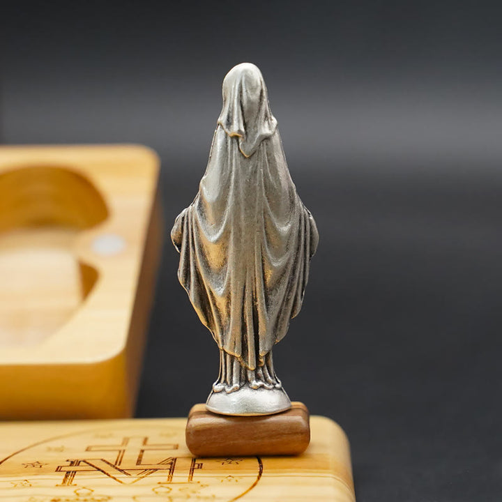 Classic Style Devotional Virgin Mary Olive Wood Rosary Set - image 3