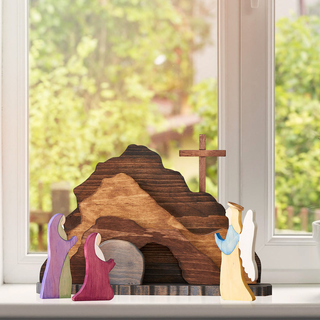 Christianartworkshop Modern Style Colorful Crafted Blessed Resurrection Of Jesus Christ Wooden Ornaments - Wood - image 0