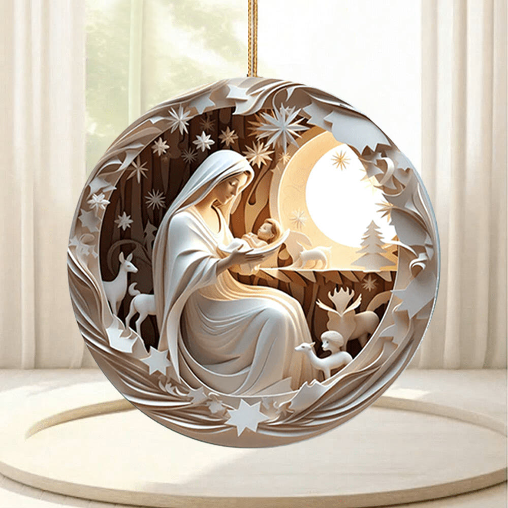 Christianartworkshop Sculptural Style Nativity Christmas Hanging Ornaments A - image 4