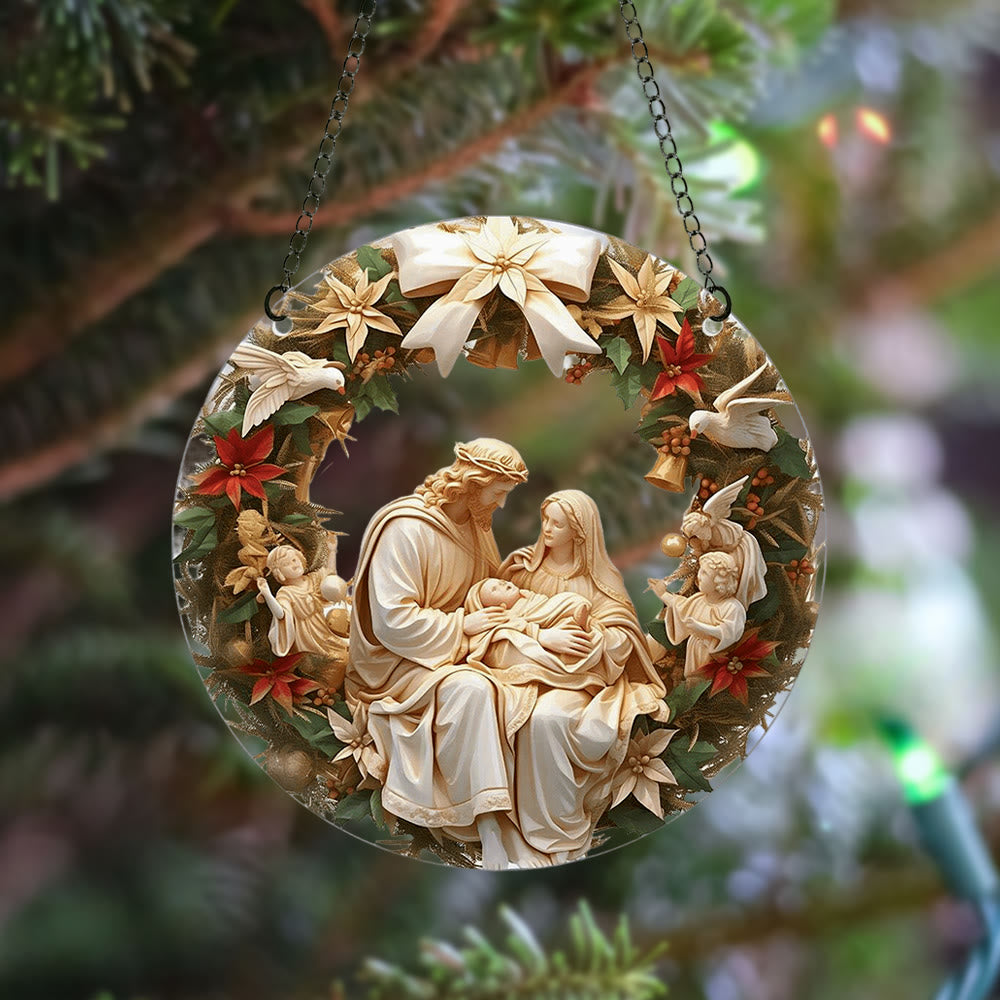 Christianartworkshop Sculptural Realism Style Holy Family Christmas Parasite Hanging Ornaments - image 3