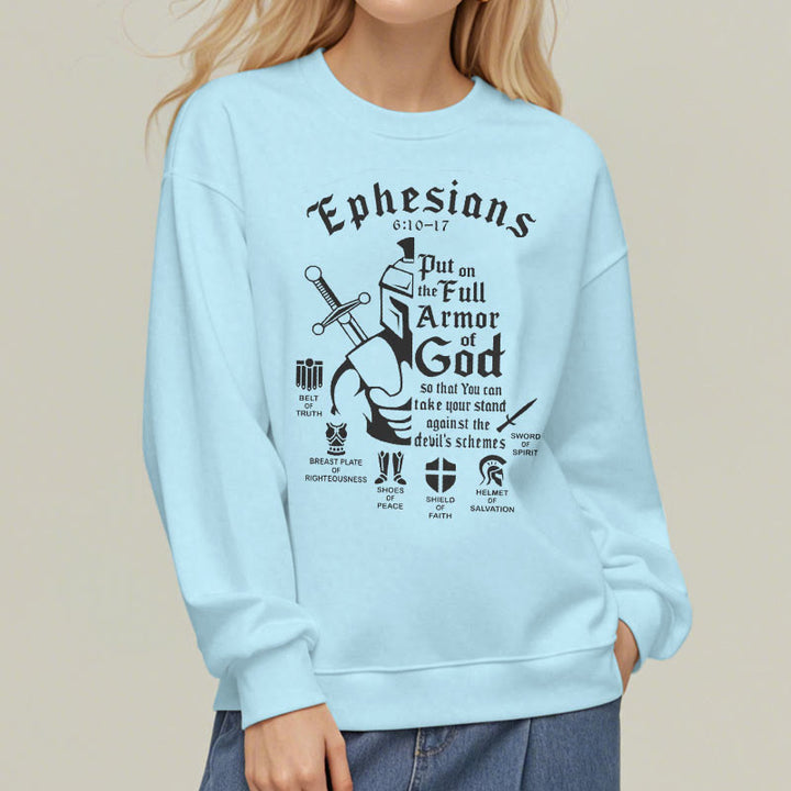 Quotation Style Full Armor of God Fleece Lined Polyester Sweatshirt - image 27