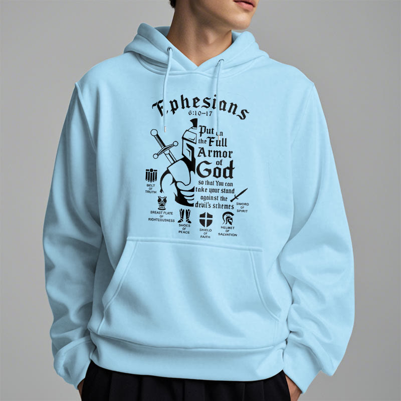 Christianartworkshop Quotation Style Full Armor of God Fleece Lined Polyester Hoodie - image 27