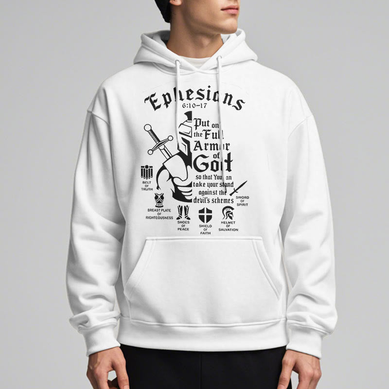 Christianartworkshop Quotation Style Full Armor of God Fleece Lined Polyester Hoodie - image 7