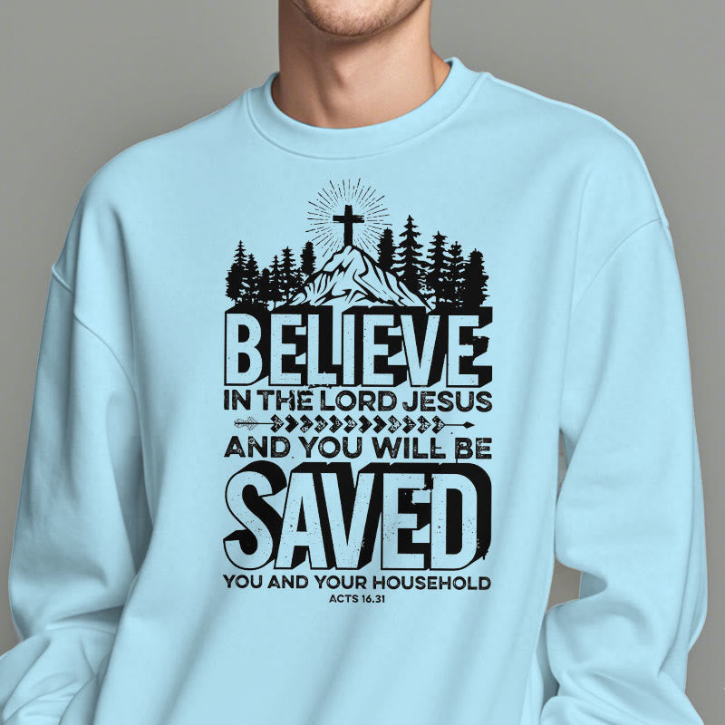 Modern Style Believe In The Jesus Lord Fleece Lined Polyester Sweatshirt - image 2
