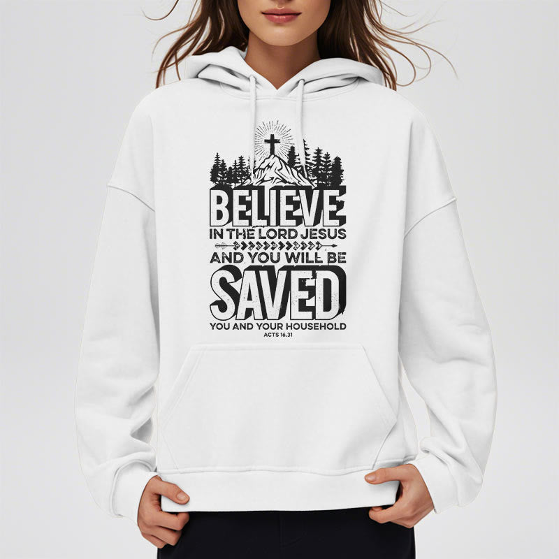 Modern Style Believe In The Jesus Lord Fleece Lined Polyester Hoodie - image 8