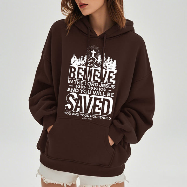 Modern Style Believe In The Jesus Lord Fleece Lined Polyester Hoodie - image 17
