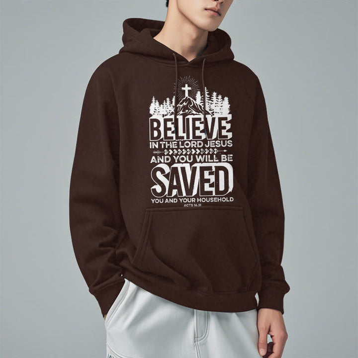 Modern Style Believe In The Jesus Lord Fleece Lined Polyester Hoodie - image 18