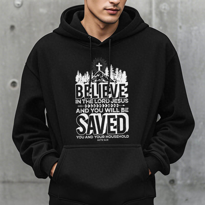Modern Style Believe In The Jesus Lord Fleece Lined Polyester Hoodie - image 1