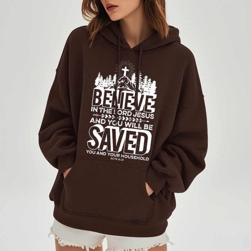 Modern Style Believe In The Jesus Lord Fleece Lined Polyester Hoodie - image 17