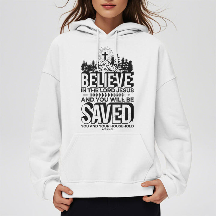 Modern Style Believe In The Jesus Lord Fleece Lined Polyester Hoodie - image 8