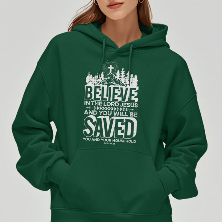 Modern Style Believe In The Jesus Lord Fleece Lined Polyester Hoodie - image 23