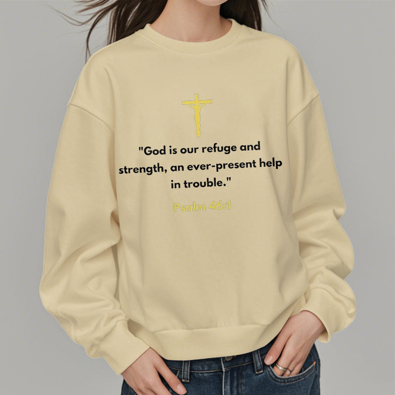 Classic Style God Is Our Refuge And Strength Fleece Lined Polyester Sweatshirt - image 13