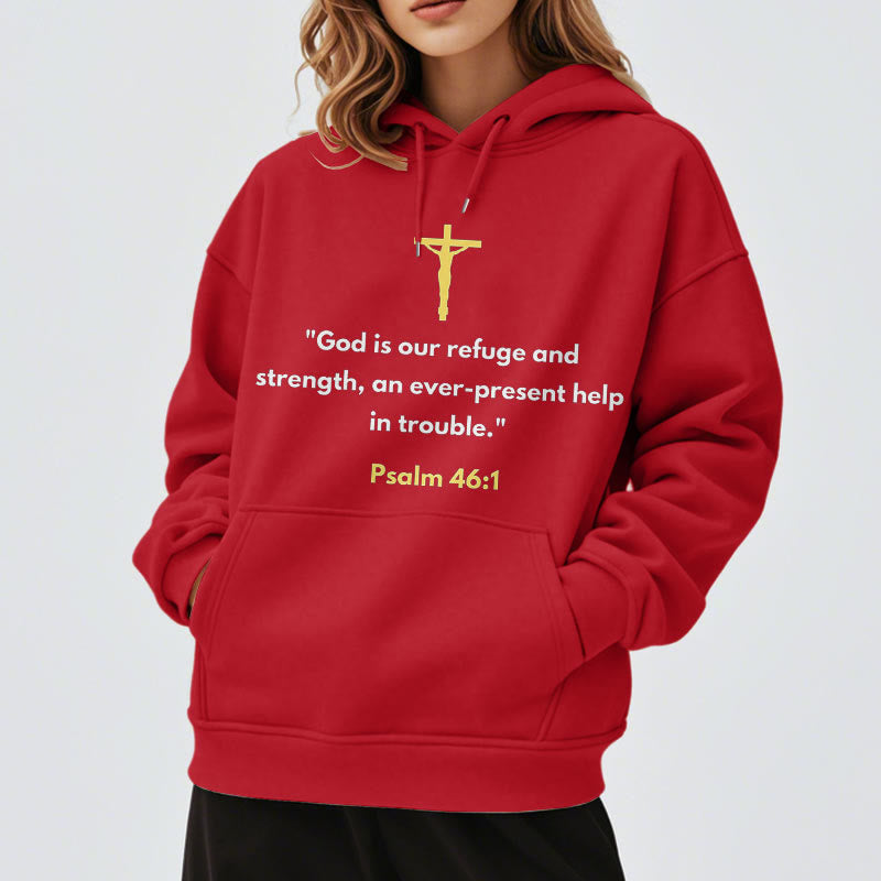 Classic Style God Is Our Refuge And Strength Fleece Lined Polyester Hoodie - image 38