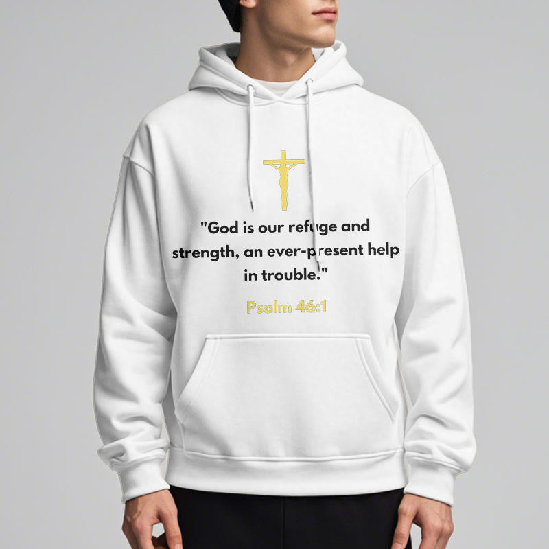 Classic Style God Is Our Refuge And Strength Fleece Lined Polyester Hoodie - image 7