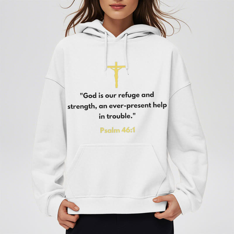 Classic Style God Is Our Refuge And Strength Fleece Lined Polyester Hoodie - image 8