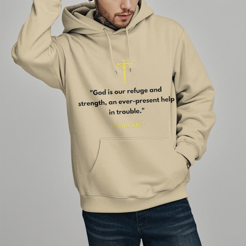Classic Style God Is Our Refuge And Strength Fleece Lined Polyester Hoodie - image 13