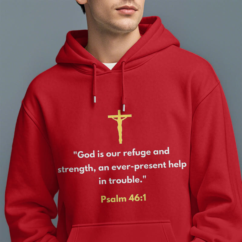 Classic Style God Is Our Refuge And Strength Fleece Lined Polyester Hoodie - image 37