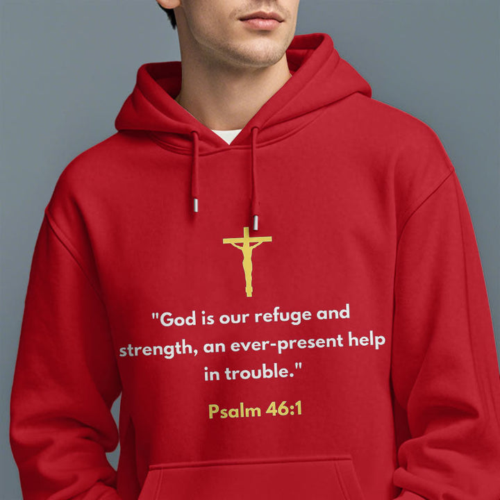 Classic Style God Is Our Refuge And Strength Fleece Lined Polyester Hoodie - image 37