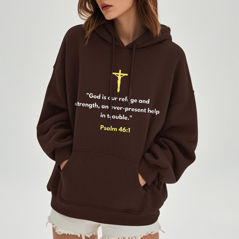 Classic Style God Is Our Refuge And Strength Fleece Lined Polyester Hoodie - image 17