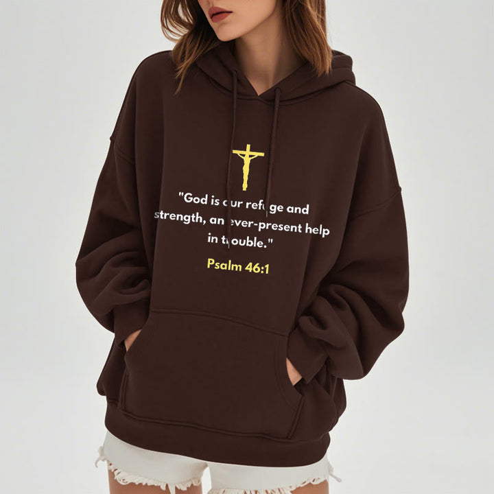 Classic Style God Is Our Refuge And Strength Fleece Lined Polyester Hoodie - image 17