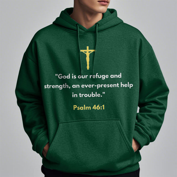 Classic Style God Is Our Refuge And Strength Fleece Lined Polyester Hoodie - image 23